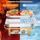 thumbnail image 4 of 4 - pack 8qt chafing dish buffet set - stainless steel chafers y warmers con folding frame (food servers included), 4 of 7