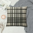 thumbnail image 2 of HENGT Decorative Throw Pillow Cover Farmhouse Brown Border Plaid Check Pattern Black Beige Beauty Abstract Tan Checkered Chequer Classic Digital Square Pillowcase for Couch Bed, 2 of 5