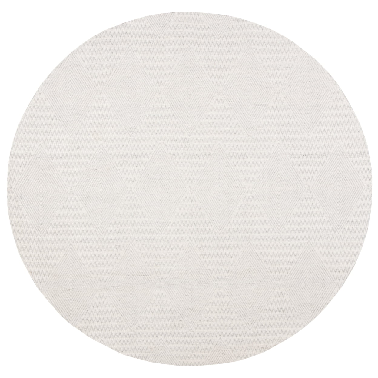 SAFAVIEH Marbella Aylen Geometric Area Rug, Silver/Ivory, 6' x 6' Round