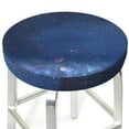 thumbnail image 3 of Bingfone14 Inch Padded Round Bar Stool Cover Cushion With Elastic Fabric Round Chair Seat - Retro Blue Glitter, 3 of 7