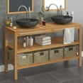 thumbnail image 5 of vidaXL Wood Teak Vanity Cabinet Black/Cream 29.1"x17.7"x29.5"/52"x17.7"x29.5", 5 of 13