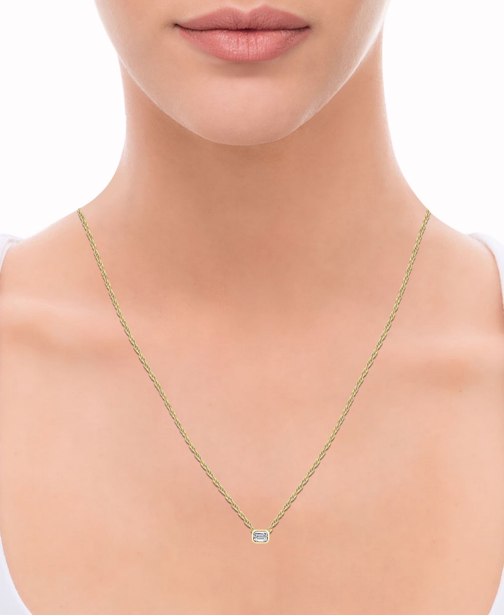 Brilliance Fine Jewelry 1/2 Carat Lab Grown Diamond Women Solitaire Pendant 14KT Gold Plated Silver