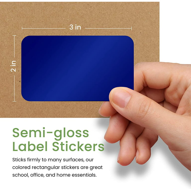 Rectangle Shape Stickers Colored Office File Labels Permanent Adhesive