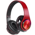 thumbnail image 1 of Auriculares estéreo inalámbricos RGB Luminous Bluetooth Gaming Sunnimix rojo con micrófono, 1 of 8