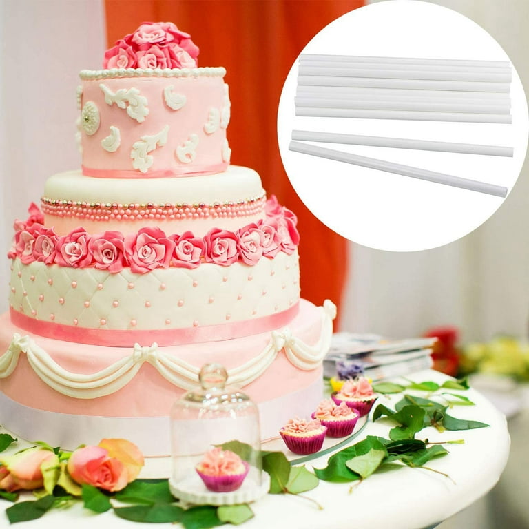50 Pieces Plastic White Cake Dowel Rods for Tiered Cake