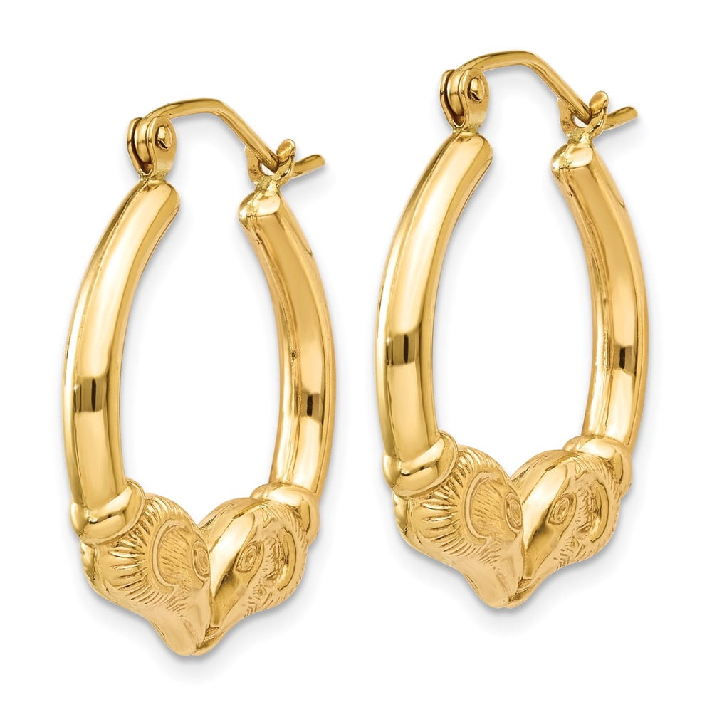 Primal Gold 14K Yellow Gold Ram Hoop Earrings
