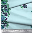 thumbnail image 3 of Soimoi Poly Georgette Fabric Leaves & Floral Block Print Fabric by The Yard 42 Inch Wide, 3 of 3
