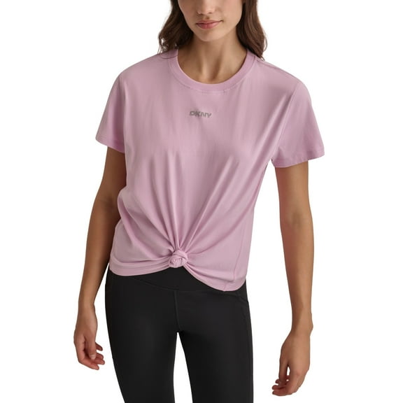 Dkny Women Regular fit Short Sleeve T-Shirt Shirt Large Pink Solid