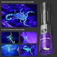 thumbnail image 2 of Zoomable Mini UV Blacklight Flashlight, 395nm Violet LED Torch for Pet Urine Detection, Banknote Inspection, Night Fishing, USB Rechargeable, 5 Modes, 2 of 7