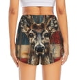 thumbnail image 2 of Lsque American Flag Deer Art Printed Women's Running Shorts with Liner Pockets,Elastic Quick Dry Workout Athletic Gym Yoga Shorts,Womens High Waist Shorts-Medium, 2 of 9