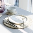 thumbnail image 4 of Nvzi Natural Woven Placemat Round Braided Rattan Tablemats for Dine Room Table Decor Rustic Kitchen Decor (Pack of 2 Round 15.7 inchs), 4 of 4