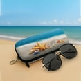 thumbnail image 6 of WIRESTER Double Eyeglasses Case, Hard Shell Dual Glasses Holder with Zipper & Keychain Clip - Seashells On The Beach, 6 of 6