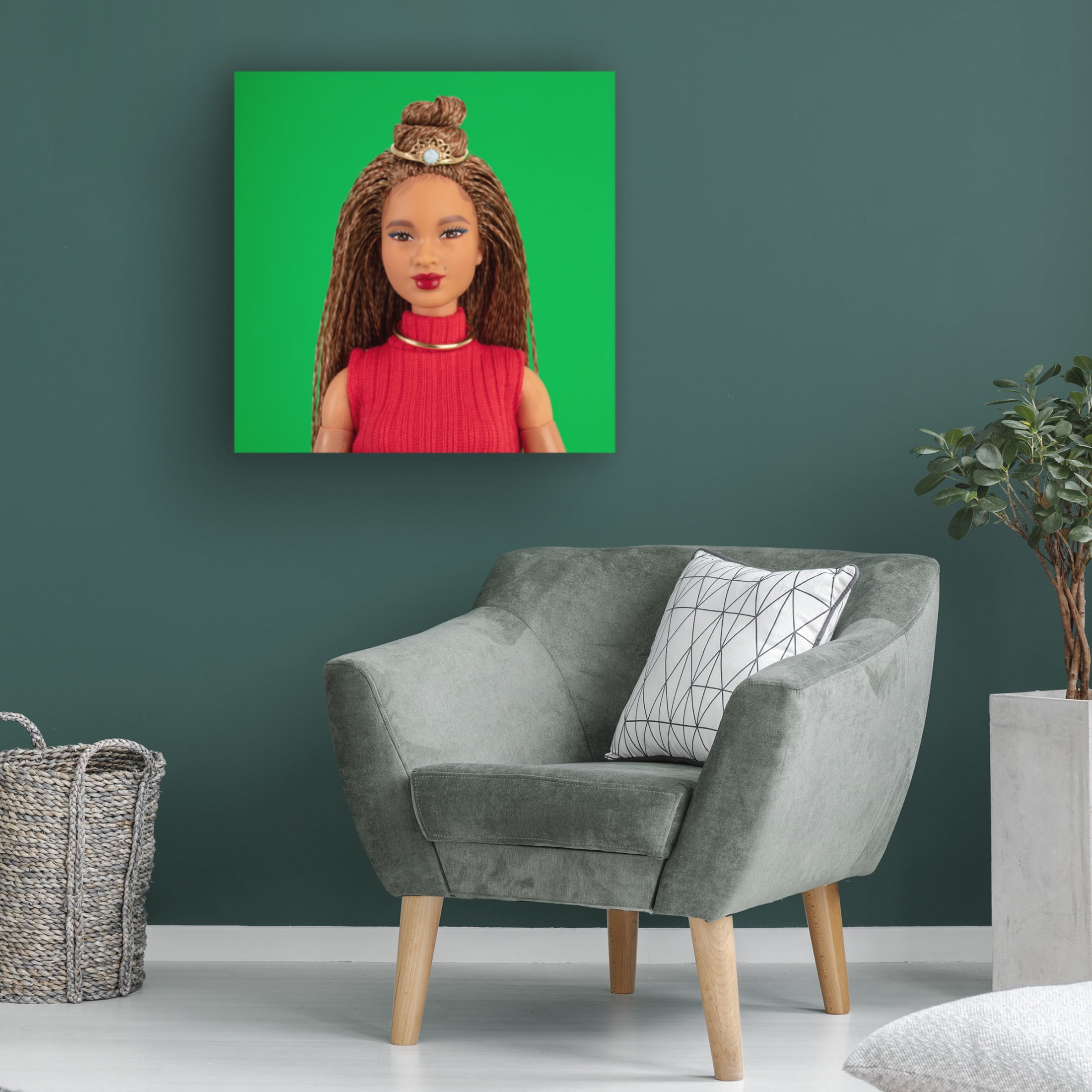Canvas Wall Art - Julia Ramiro 'Portrait2.1' Wall Art for Living Room, Bedroom, or Office Décor by Trademark Fine Art - 35 x 35 Inches