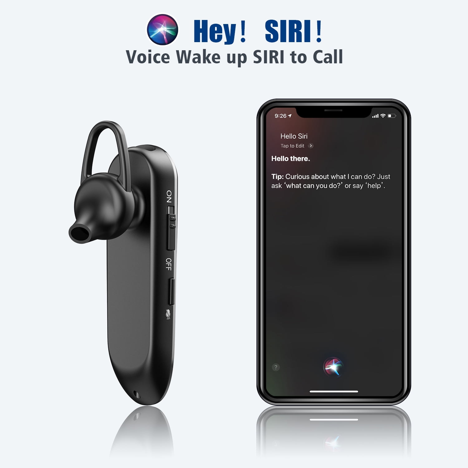 New Bee Bluetooth 5.0 Wireless Earpiece Headset with Microphone for iPhone Android, 20H Talk Time 180D Standby, Hands-Free for Business Trucker Driver, Black
