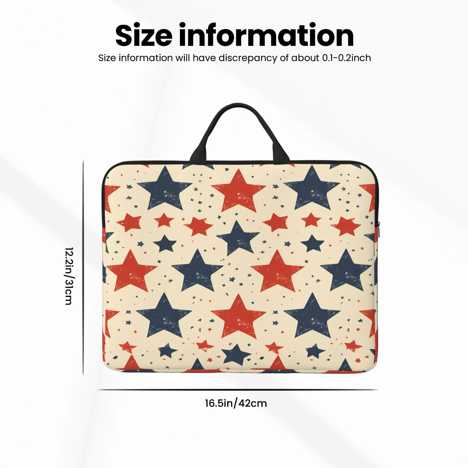 Laptop Sleeve Bag For Women Men 14inch Waterproof Durable Protective Computer Carrying Cover Handle Laptop Case Bag Independence Day Theme Elements Star (8)