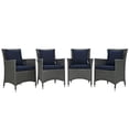 thumbnail image 2 of Modway Sojourn 4 Piece Outdoor Patio Sunbrella? Dining Set in Canvas Navy, 2 of 6