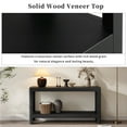 thumbnail image 6 of Euroco 59-Inch Narrow Long Console Table,Farmhouse Wood Entryway Table with 2-Tier Shelves for Living Room,Hallway,Entrance, Foyer, Behind Couch,Black, 6 of 9
