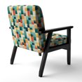 thumbnail image 5 of Designart "Orange And Green Popart Pop Culture Pixels I" Upholstered Striped Accent Chair and Modern & Contemporary Arm Chair - Multiple Color & Pattern, 5 of 7