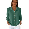 thumbnail image 4 of Womens Button Up Cardigan Sweaters Chunky Knit Long Sleeve Lapel Collared Tops Fall Winter Fashion Clothes Outfits, 4 of 4