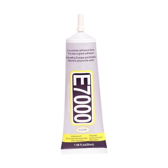 Tacky Glue for Crafts, Clear DIY Adhesive E7000, Waterproof Glue for Jewelry, Phone Repair, Nails, Metal, Wood & More, 50ml