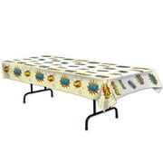Pack of 6 Multi-Color Superhero Action Words Table Covers 108"