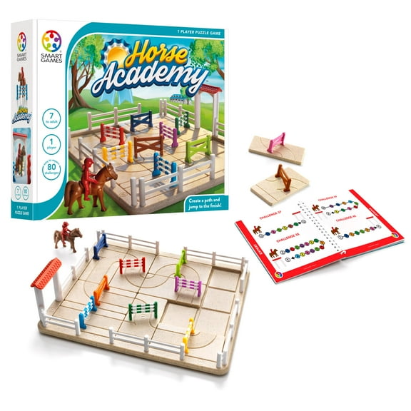 SmartGames Horse Academy Path-Building Game with 80 Challenges for Ages 7 to Adult