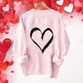 thumbnail image 2 of GA WEIHUA Clearance Sale,Valentine's Day Sweatshirt Women Funny Love Heart Graphic Shirts Casual Long Sleeve Valentine Pullover Tops Cute Crewneck Casual Tops(Pink,L), 2 of 4