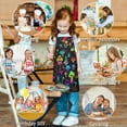 thumbnail image 6 of Colorful Mushroom Star Black Pattern Kids Aprons for Girls and Boys,Adjustable Neck Strap Toddler Aprons for Kids Cooking Baking, 6 of 6