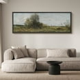 thumbnail image 2 of Large Framed Canvas Print Scenic Countryside View with Wildflowers and TreesWall Art Decorative Ready to Hang Painting for Living room Bedroom 60x20 inches Black Frame, 2 of 9