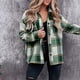 thumbnail image 3 of Camisa de manga larga para mujer, camisa a cuadros para mujer, abrigo, camisa con botones, abrigo para mujer, rendimiento finamente ajustado, 3 of 5