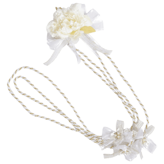 OFFIGAM Rose Wedding Lasso for Marriage Ceremony, 1 Pack Bridal Accessory with White Fabric for Wedding Traditions