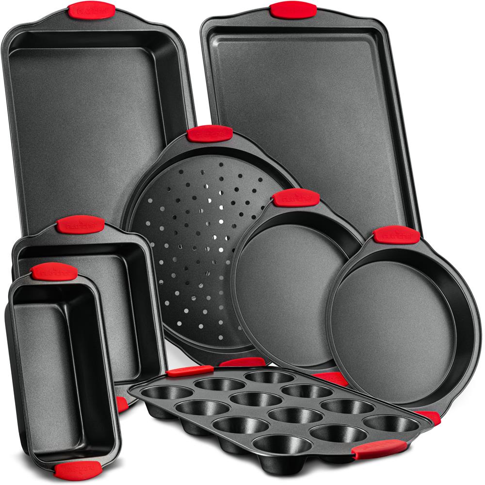 NutriChef NCSBS8S - Kitchen Oven Baking Pans - Deluxe Nonstick Gray Coating Inside & Outside 