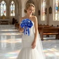 thumbnail image 4 of Creative Bridal Bouquet, Wedding Bouquet Silk Flowers Blue, Unique Foam Flower Design, Durable Reusable Wedding Decor, Perfect for Ceremony, Bridal Shower, Home Decor, Table Centerpiece, 12 Inch, 4 of 5