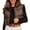 Brown, variant on ZHOUCHANKIDS Women's Padded Vest, High Stand Collar Lightweight Zip Crop Puffer Gilet GN1 L
