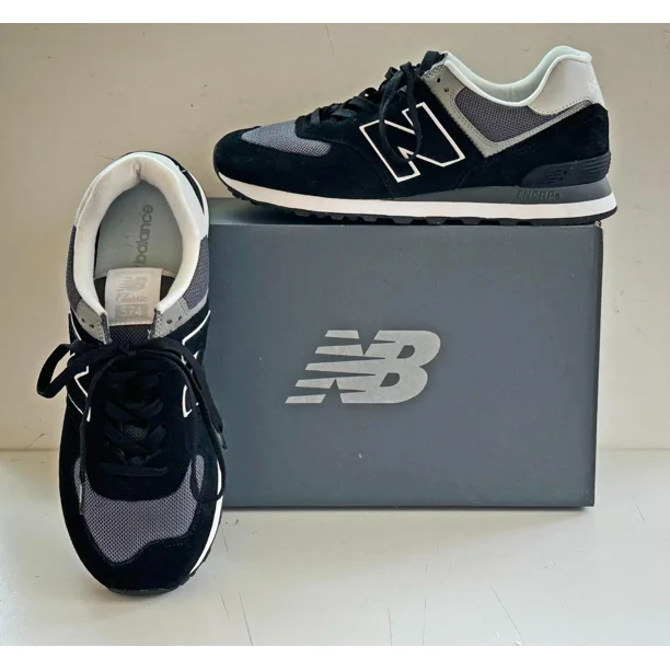 New Balance Black/Gray 574 Classics Athletic Sneakers U574BS2 Mens 9.5 Womens 11