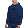 thumbnail image 3 of Sikiie Sparkling Blue Glitter Men's Hoodie, Essentials Hoodie, Sweatshirt, Pullover Hooded Sweatshirt for Men-Large, 3 of 7