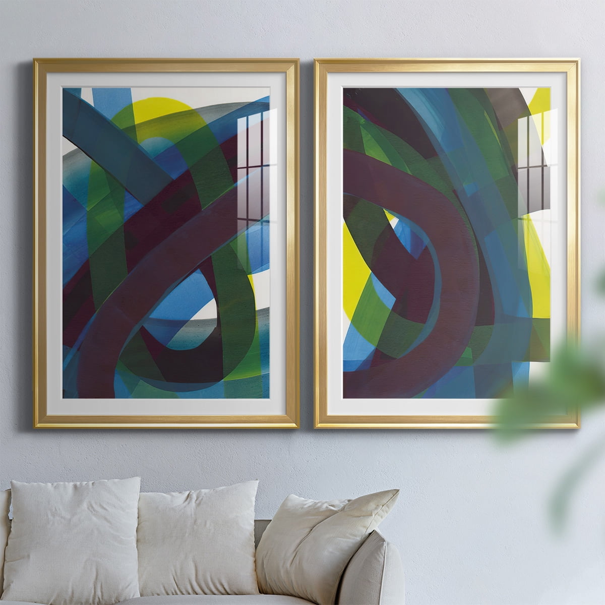 Wexford Home Cool Network I Premium Framed Print, 18.5" x 24.5" - Ready to Hang, Gold (Set of 2)