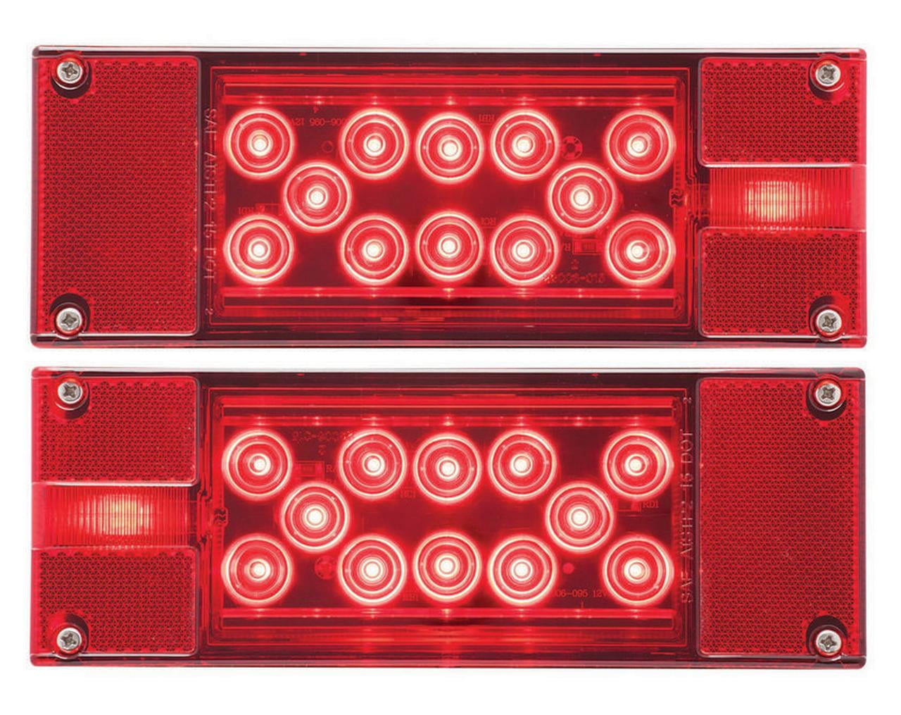 Optronics LED marine trailer light set: pair of waterproof combination tail lights with mounting hardware