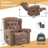 Power Swivel Rocking Recliner Chair With Heat & Massage - Electric Glider, Wingback, USB/Type-C Ports