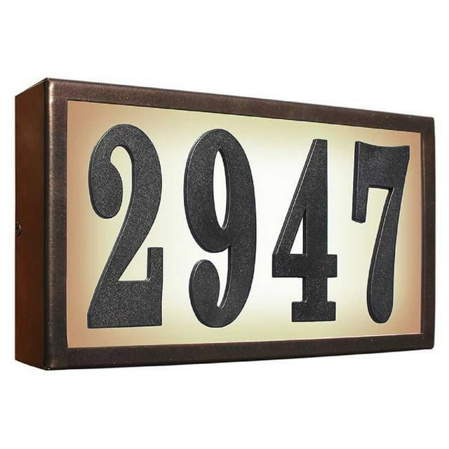 QualArc SRST-AB60-BRZ Plaque d'Adresse Standard Serrano de 6 Po Éclairée Kit Bricolage - Couleur Cadre Bronze