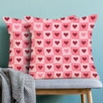 thumbnail image 2 of Valentine''s Day Pillow Covers 18x18 Set of 2, Red Hearts Decor Pink Throw Pillows Linen Anniversary Wedding Cushion Case Valentine''s Day Decorations for Home Sofa Couch Outdoor, 2 of 6