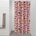 thumbnail image 2 of Colorful Mushroom Floral Pink Pattern Shower Curtain 36"x72" ,Bathroom Decorative Shower Curtains Set with 12 Hooks,Modern Waterproof Washable Shower Curtain, 2 of 6