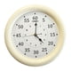 thumbnail image 4 of Reloj de pared decorativo silencioso y ligero con números arábigos grandes para colgar. Blanco, 4 of 9