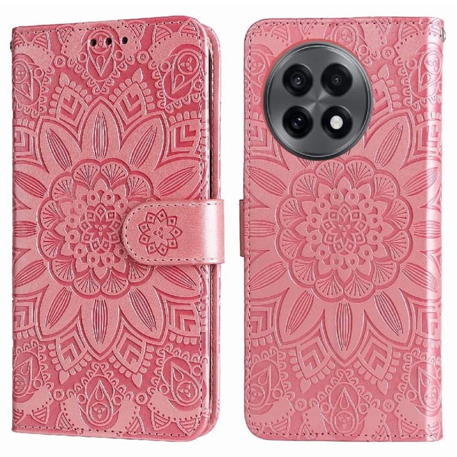 Funda tipo cartera GANGXUN para OnePlus 13R 5G , diseño girasol, cuero PU, soporte, cierre magnético, tarjetero