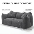 thumbnail image 3 of GOMYHOME Chenille Double Bean Bag Sofa Chair with Foam Core, 73" Modern Lounge Seating, 3 of 9