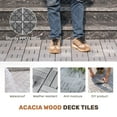 thumbnail image 2 of 30 PCS Light Gray Acacia Hardwood Interlocking Deck Tiles Checker Pattern 12"x12" Outdoor Flooring for Patio Balcony Pool Side Garden Porch, 2 of 11