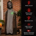 thumbnail image 3 of 74" Life Size Outdoor Halloween Decorations Skeleton Witch, Animated Prop Animatronic Decor with Sound and Motion Activated, Howling and Chain Sound, 3 of 9