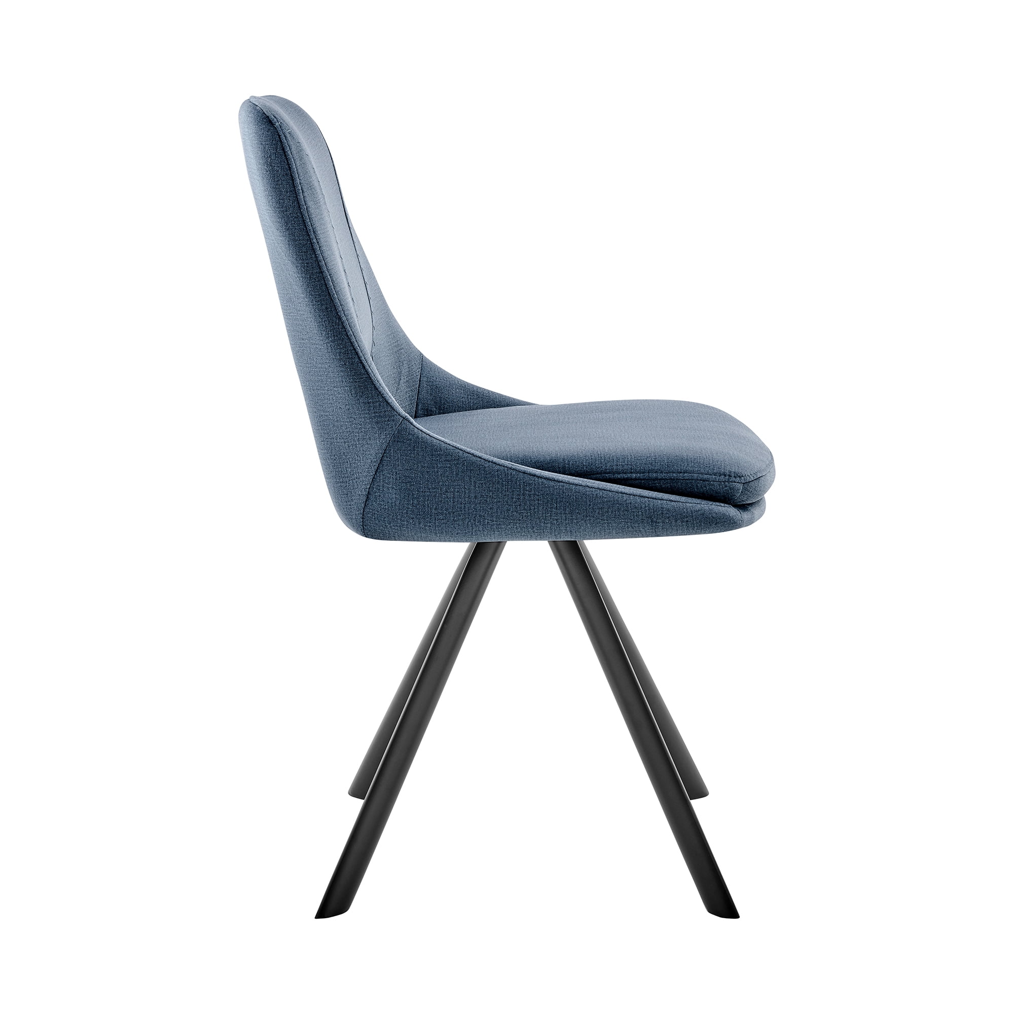 Lexi Dining Room Accent chair in Blue Velvet and Black Finish