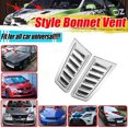 thumbnail image 1 of 2Pc Car Front Engine Hood Bonnet Vents Chrome Hood Air Outlet Cover Universal, 1 of 4