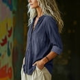 thumbnail image 7 of Ltctricy Women's Button down Denim Shirt Collared Casual Long Sleeve Tops Fall Loose Fit Trendy Jean Shirt, 7 of 7